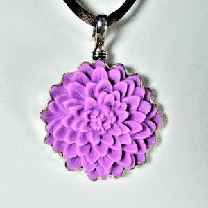 Coreen Cordova “Que Milagro” Sterling Purple Chrysanthemum Flower Charm